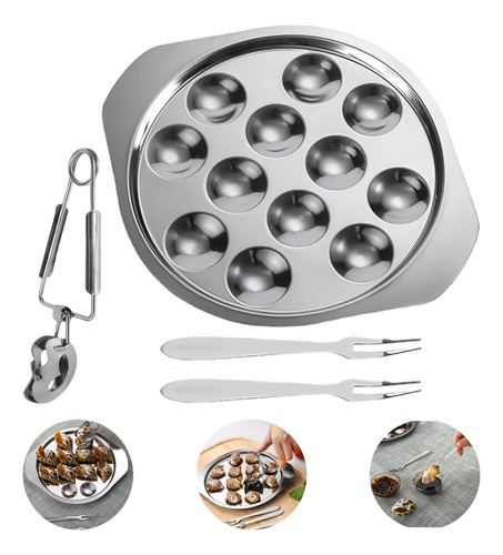 Bandeja De Concha De Aço Inoxidável 4pcs E Utensílios De Mes