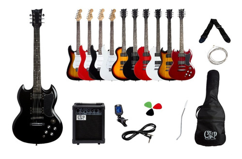 Imagen 5 de 6 de Pack Guitarra Sg Y Amplificador Creep Completo Bk