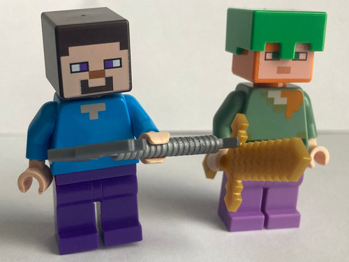 Lego Minecraft Steve Y Alex Lego Original 1 Steve Y Alex (Usado)