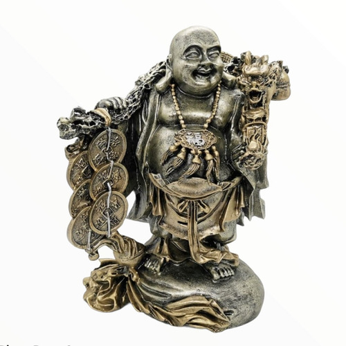 Buda De Pie 23cm Plateado