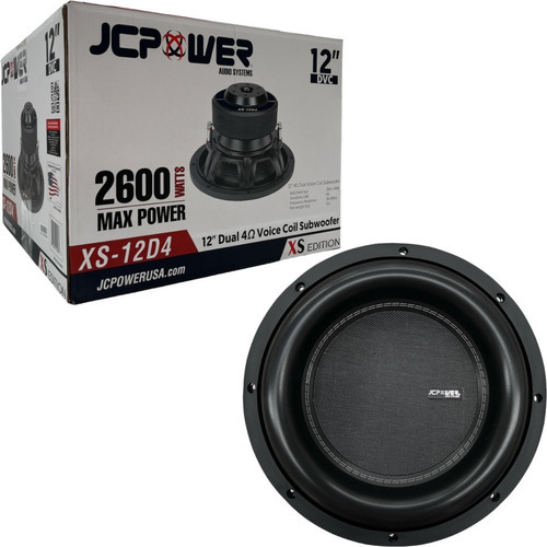 Jc Power Subwoofer De 12 Xs-12d4 Doble Bob 2600w / 1300w Rms Color Negro