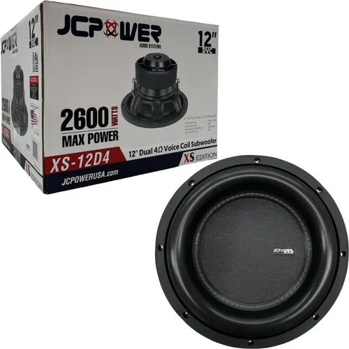 comprar Jc Power Subwoofer De 12 Xs-12d4 Doble Bob 2600w \u002F 1300w Rms Color Negro