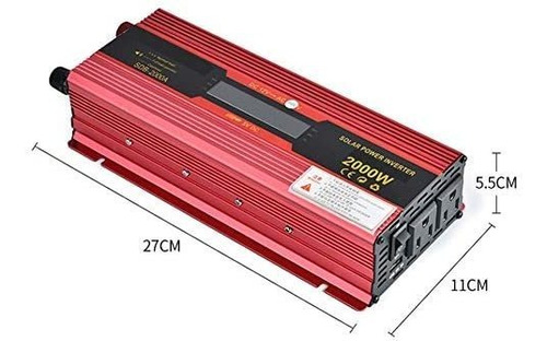 Imagen 3 de 4 de Inversor De Corriente 2000w De 12v A 110