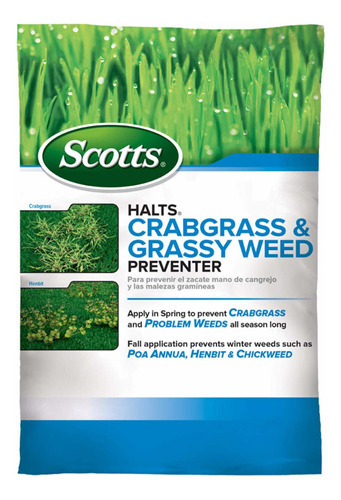 Scotts Fertilizante Halts Crabgrass& Grassy Antirr