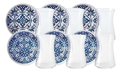 Karaca Mavili Juego De Tazas De Té Turco 12 Piezas De Vasos