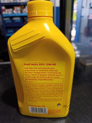 Aceite Motor Shell Hx5 15w40 1l