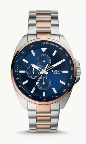 Reloj fossil plateado con dorado hotsell