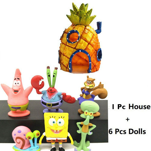 Decoración De Pecera De Resina Para Casa De Bob Esponja