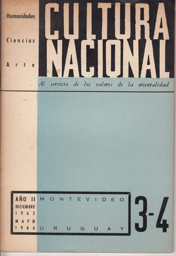 1966 Uruguay Revista Cultura Nacional 3/4 Escasa