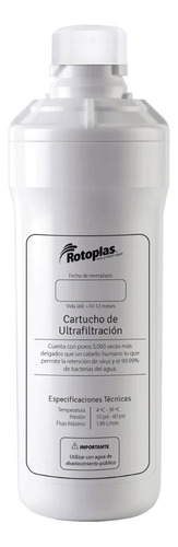 Cartucho De Repuesto Ultrafiltracion Rotoplas 300138 Color Blanco