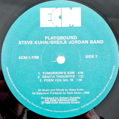 Steve Kuhn Sheila Jordan Band Playground 1980 Usa Ecm Vinilo (Usado)