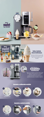 Ninja Swirl Multi Sorveteira Casquinha Soft Serve 13-em-1 3x