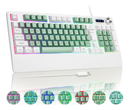 Teclado De Juego Cq008 Con Retroiluminación Rgb Ergonómica