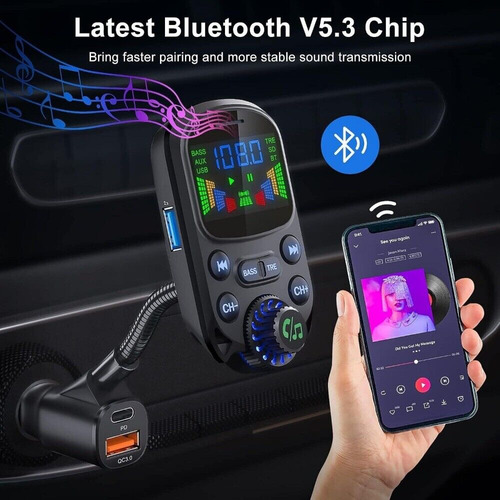 Transmissor Fm Bluetooth Sem Fio Para Carro Com Viva-voz