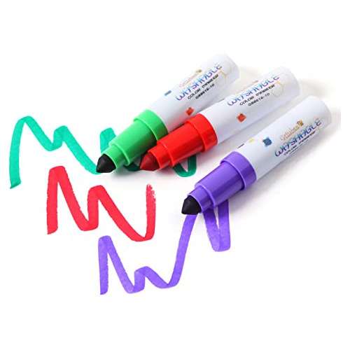 Marcador Lavable Ultra Limpio Grinbee, Puntas Anchas, Seguro
