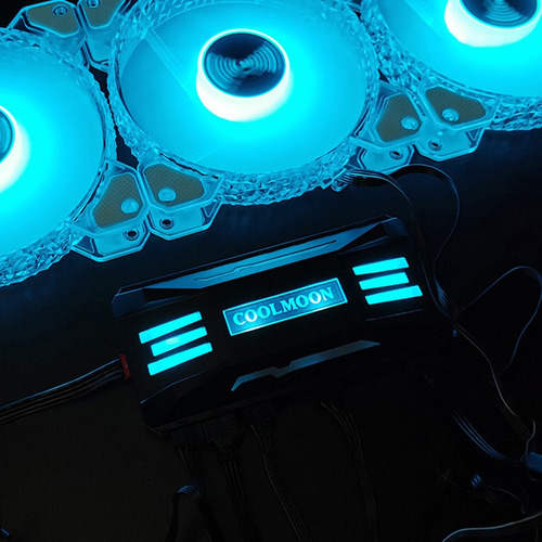 Controlador Coolmoon Rgb 4pin Pwm 5v 3pin Argb Ventilador Re