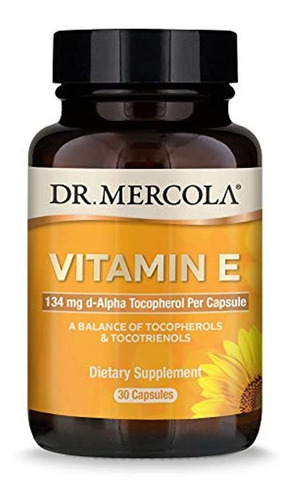 Dr. Mercola Vitamina E - 30 Cápsulas - Mezcla Equilibrada