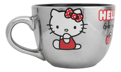Taza Jumbo De Cerámica Metalizada Personajes Animados 710 Ml Hello Kitty