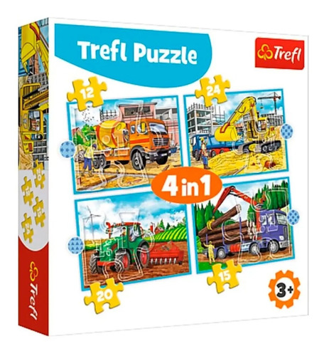 Juego Para Niños Puzzle Maquinas De Contruccion Febo