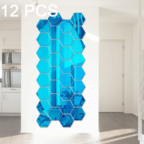 Juego De 12 Pegatinas De Pared Con Espejo Hexagonal 3d, Tama