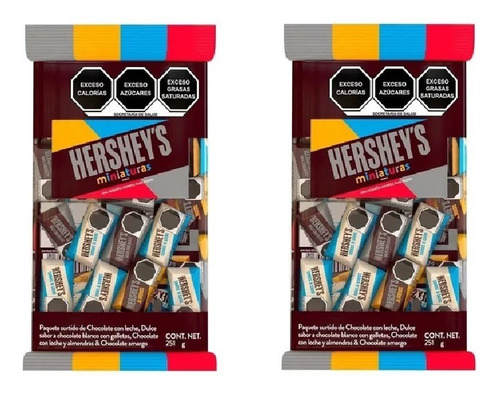 2 Bolsas 251.6gr Chocolates Hersheys Miniatura Surtidos