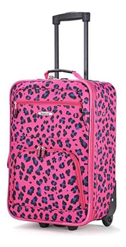 Juego Equipaje Rockland Softside Estampado Leopardo 2 Piezas