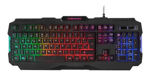 Imagen 3 de 4 de Teclado Gamer Negro Con Luz Rgb Led Español Rainbown Colores