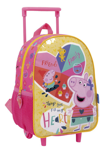 Peppa Pig Mochila 12 Carro Corazon Rosa