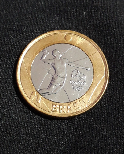 Moneda Brasil Juegos Olímpicos Voley Sin Circular Año 2015