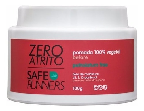 Pomada 100% Vegetal Safe Runners Zero Atrito Evita Assaduras