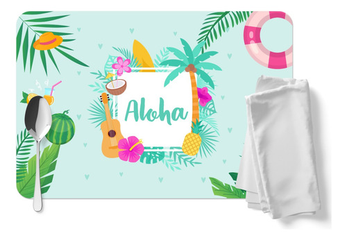 Mantelitos Reutilizables Fiesta Hawaiana 12 Pz