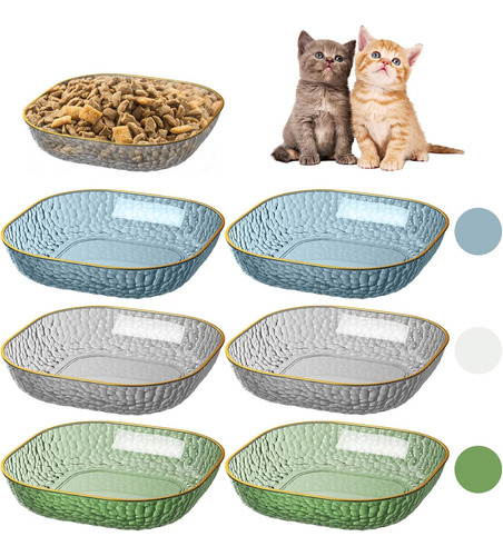 Paquete De 6 Platos Para Gatos Con Cuenco De Comida Para Gat