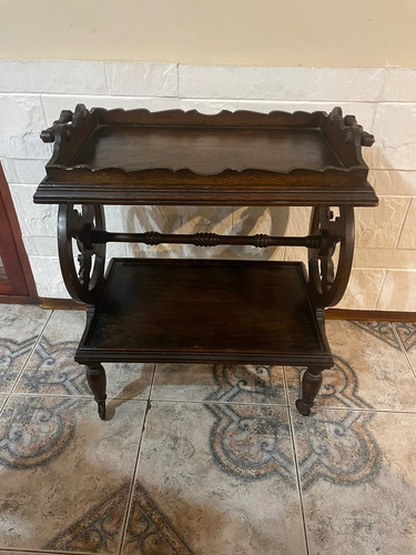 Antigua Mesa Bar De Roble Marrón Oscuro (Usado)