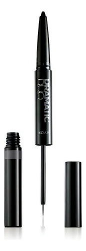 Avon Dramatic Duo Delineador Liquido Y Retractil Para Ojos Color Negro Efecto Mate