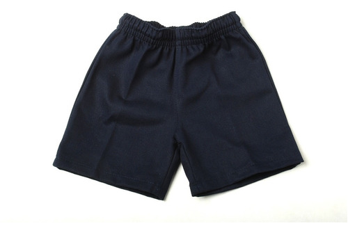 Short Bermuda Colegial Gabardina Azul Talle 2 A 16 Flex