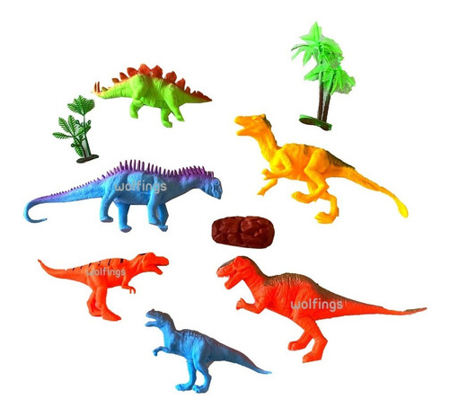 Imagen 2 de 10 de 6 Dinosaurios De Goma Chifles Juguete Para El Agua Baño Bebe