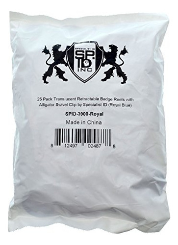 25 Pack - Carrete De Identificación Retráctil Con Clip