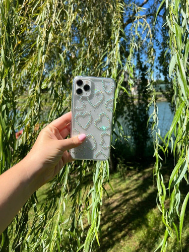 Imagen 9 de 10 de Funda Para iPhone 7 8 Plus Xs Xr Max Glitter Corazon Strass