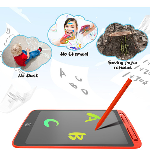 Tableta De Escritura Lcd 10 Para Niños, Paquete De 2 Rojo+verde