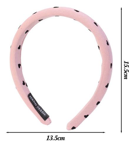 Diadema De Esponja De Tela Con Lazo Rosa Con Lunares Para Mu