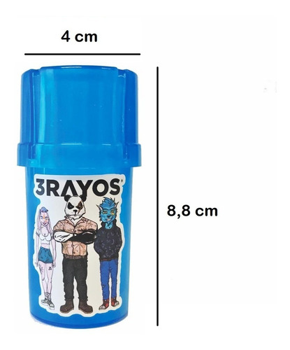 Imagen 2 de 9 de Picador Tainer 3 Partes Grinder Smellproof Azul X 1