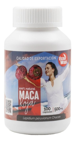 Maca Roja  1 Frasco De 100 Capsulas (500 Mg)