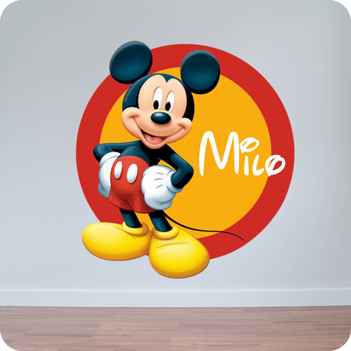 Vinilo Impreso Personalizado Con Nombre Mickey 100 Cm