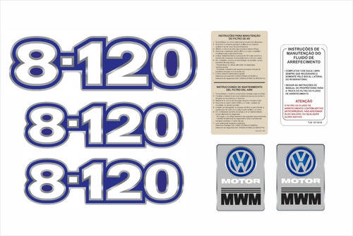 Adesivos Compatível Vw 8-120 Mwm Resinados Etiquetas R799 Cor PADRÃO