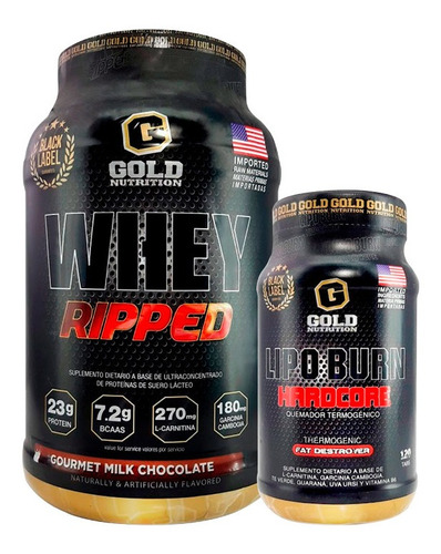 Whey Ripped + Lipo Burn Gold Nutrition Combo Definicion