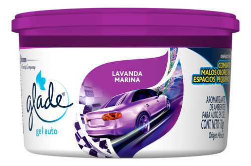 Aromatizante Glade Car Minigel Lavanda Marina 70 gr