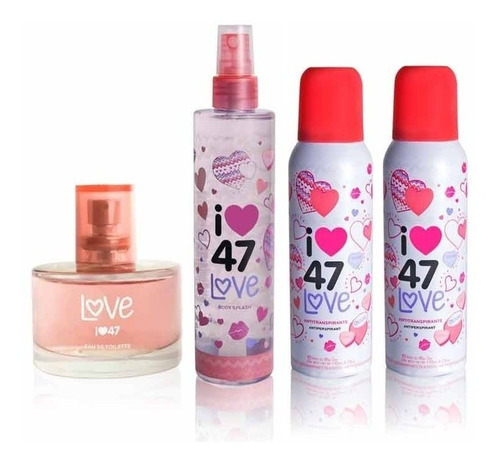Perfume + Body Splash + 2 Desodorantes 47 Street Love