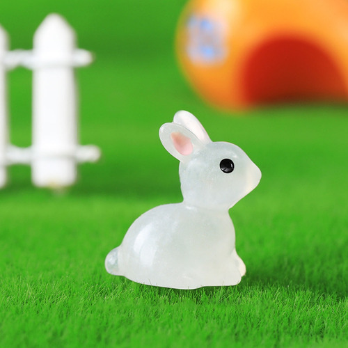 (w) Conejito Luminoso En Miniatura De Resina Que Brilla En L
