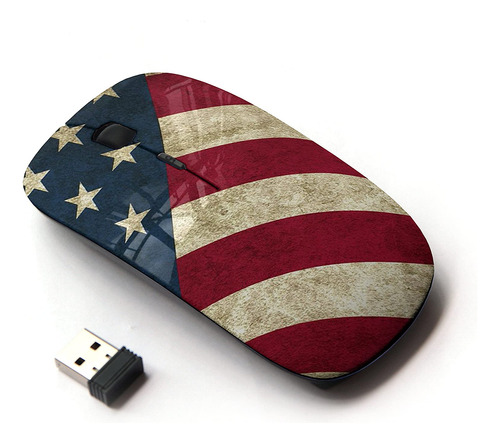 Mouse Óptico Inalambrico Para Pc Bandera Eeuu | Kawaiimouse