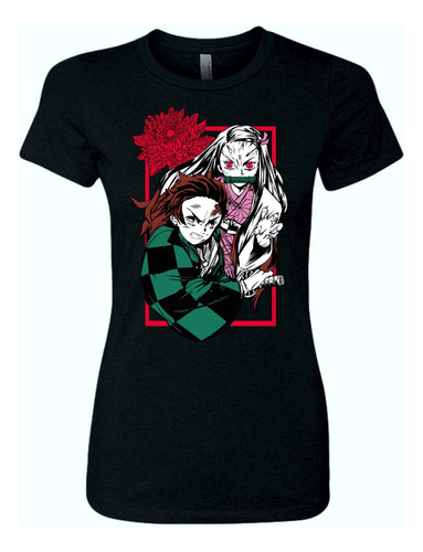 Camiseta Demon Slayer Femenina Serie Black Dama